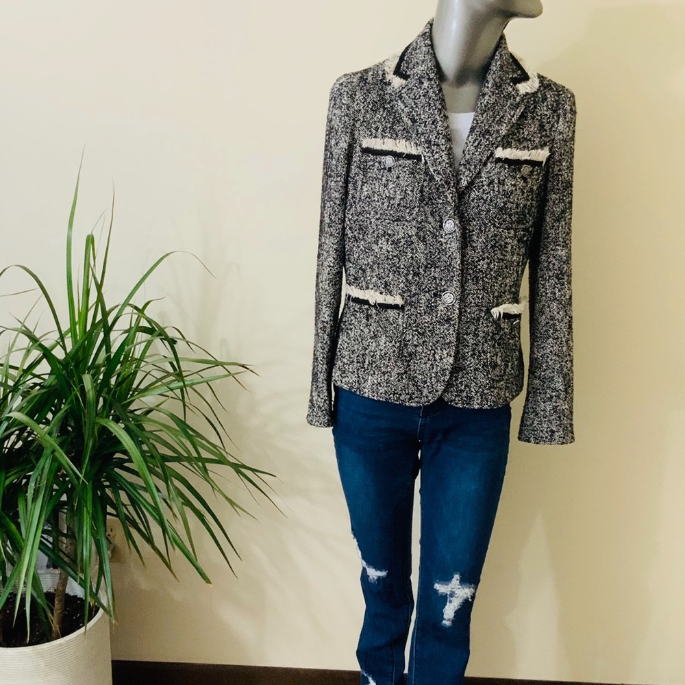 Talbots "T" Engraved Button Tweed Jacket - Picture 13 of 15